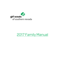 2017 Family Manual - Girl Scouts of Southern Nevada