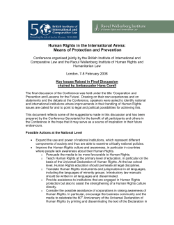 Human Rights in the International Arena: Means of Protection and