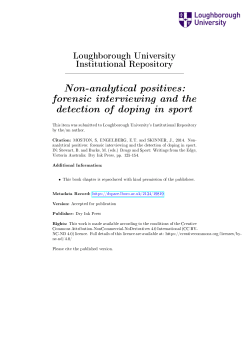 Non-analytical positives - Loughborough University Institutional