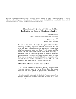 Classification Projection in Polish and Serbian*