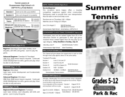Tennis Camp Opportunities Registration Form