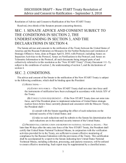 New START Treaty Resolution of Advice and Consent to Ratification