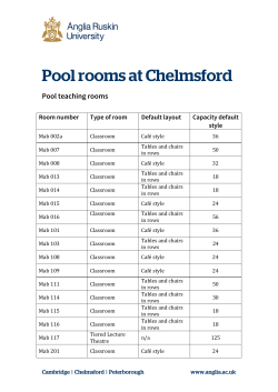 Pool rooms at Chelmsford