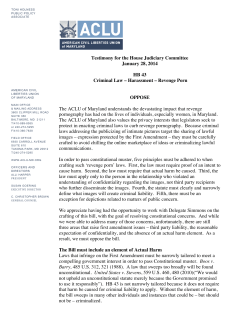 Testimony - ACLU of Maryland