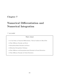 Numerical Differentiation and Numerical Integration
