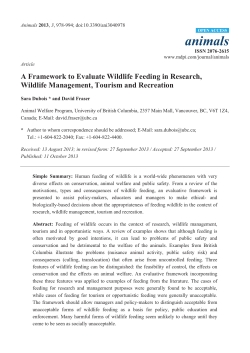 A Framework to Evaluate Wildlife Feeding in Research