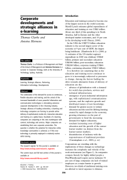Corporate developments and strategic alliances in e