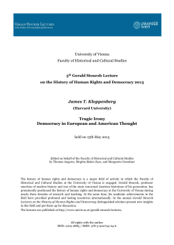 James T. Kloppenberg Tragic Irony Democracy in European and