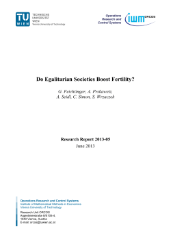 Do Egalitarian Societies Boost Fertility? - TU Wien