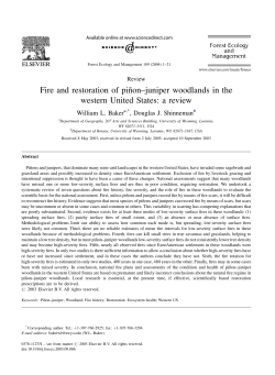 Fire and restoration of pin&tilde;on&ndash;juniper woodlands in the