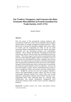 Fur Traders, Voyageurs, and Coureurs des Bois: Economic