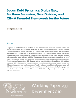Sudan Debt Dynamics - Center For Global Development