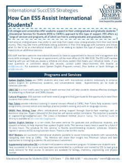 How Can ESS Assist International Students?