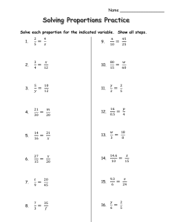 Solve each proportion for the indicated variable. Show