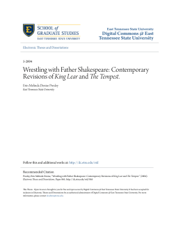 Contemporary Revisions of King Lear and The Tempest.