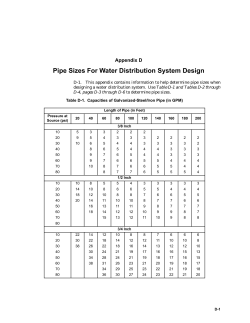 Pipe Sizes For Water Distribution System Design