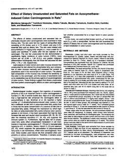 Effect of Dietary Unsaturated and Saturated Fats