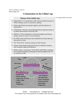 Urbanization in the Gilded Age