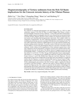 Magnetostratigraphy of Tertiary sediments from the Hoh Xil Basin