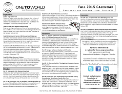 Fall 2015 Calendar