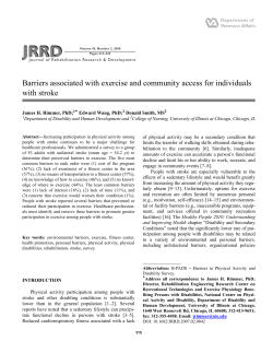 Barriers associated with exercise and community access for