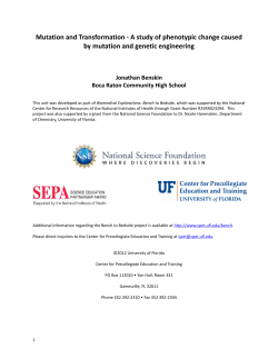 Mutation and Transformation - Center for Precollegiate Education