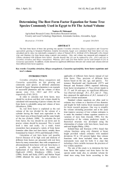 Determining The Best Form Factor Equation for Some Tree Species