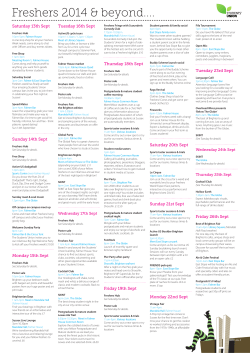freshers listings.indd - Sussex Students` Union