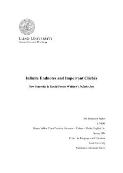 Infinite Endnotes and Important Clich&eacute;s