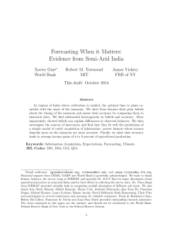 Forecasting When it Matters: Evidence from Semi-Arid India