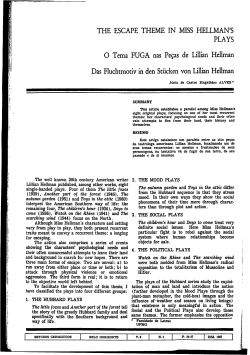 O Tema FUGA nas Pe&ccedil;as de Lillian Hellman