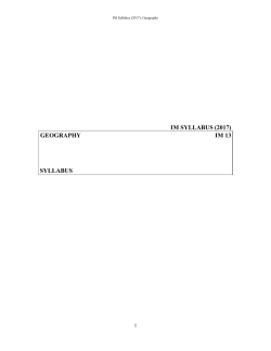 SYLLABUS IM SYLLABUS (2017) GEOGRAPHY IM 13