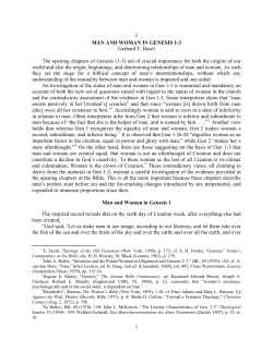 Man and Woman in Genesis 1-3