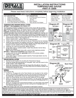 installation instructions temperature gauge part # 13009