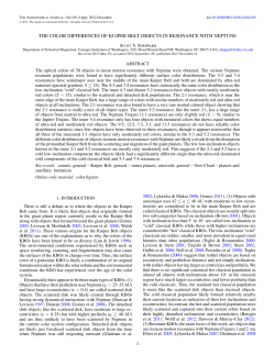 the color differences of kuiper belt objects in
