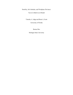 Hostility, Job Attitudes, and Workplace Deviance