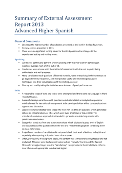 Summary of External Assessment Report 2013 Advanced Higher