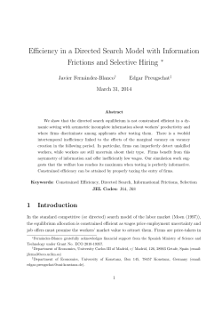 Efficiency in a Directed Search Model with