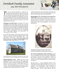Dreisbach Men, the Revolution and Valley Forge