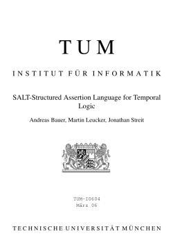 INSTITUT F&uml;UR INFORMATIK SALT-Structured Assertion Language