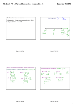 6th Grade FM 4.0 Percent Conversions notes.notebook
