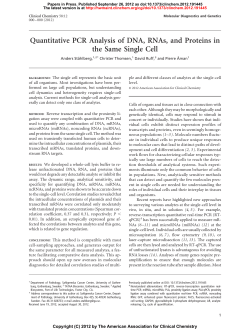 Quantitative PCR Analysis of DNA, RNAs, and Proteins in the Same