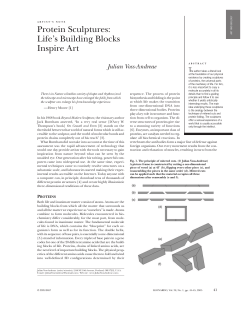 Protein Sculptures: Life`s Building Blocks Inspire Art