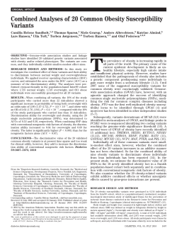 Combined Analyses of 20 Common Obesity Susceptibility