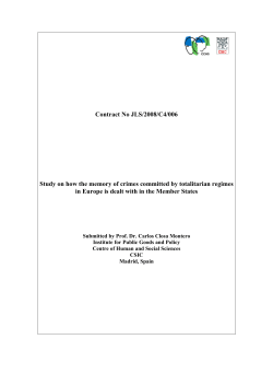 Study on how the memory of crimes committed by totalitarian
