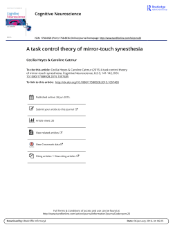 A task control theory of mirror-touch synesthesia