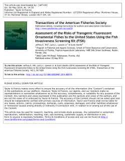 Assessment of the Risks - Florida Center for Environmental Studies