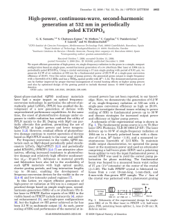 High-power, continuous-wave, second-harmonic