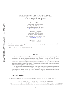 Rationality of the Möbius function of a composition poset
