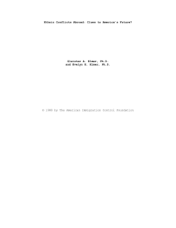 Ethnic Conflicts Abroad: Clues to America`s Future?